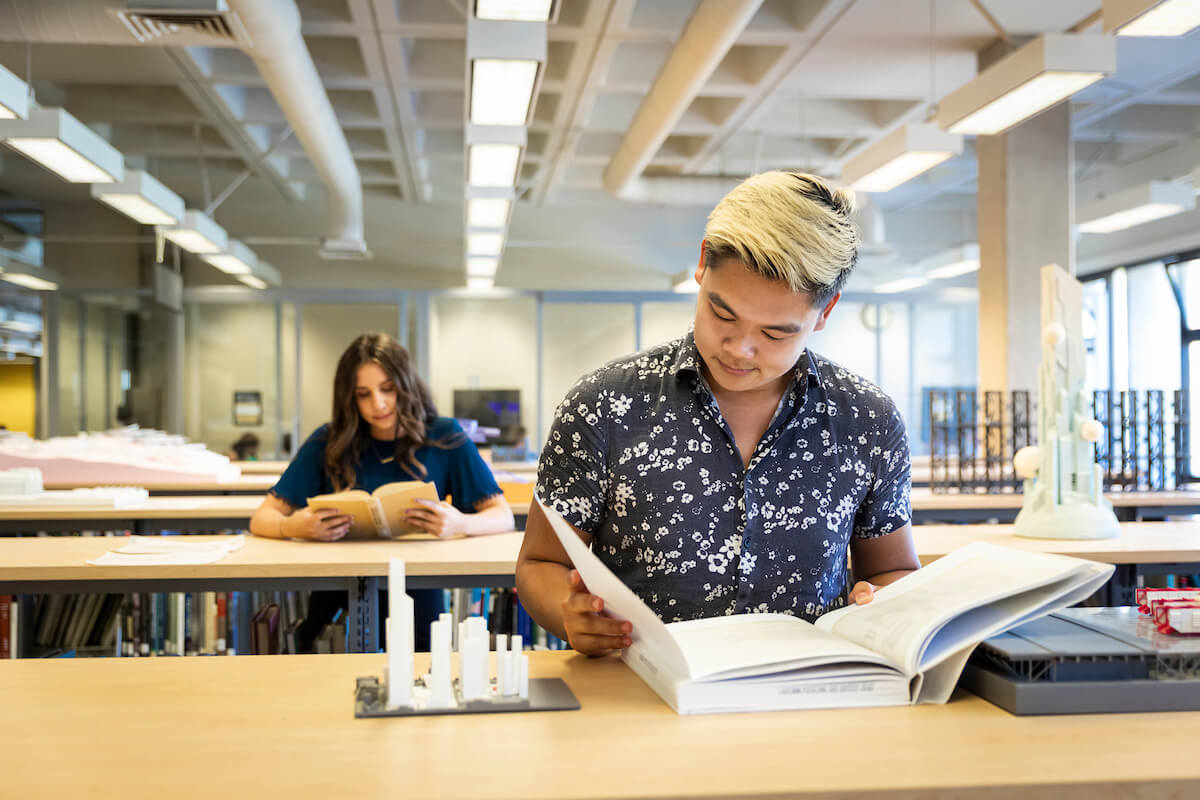 two people reading books