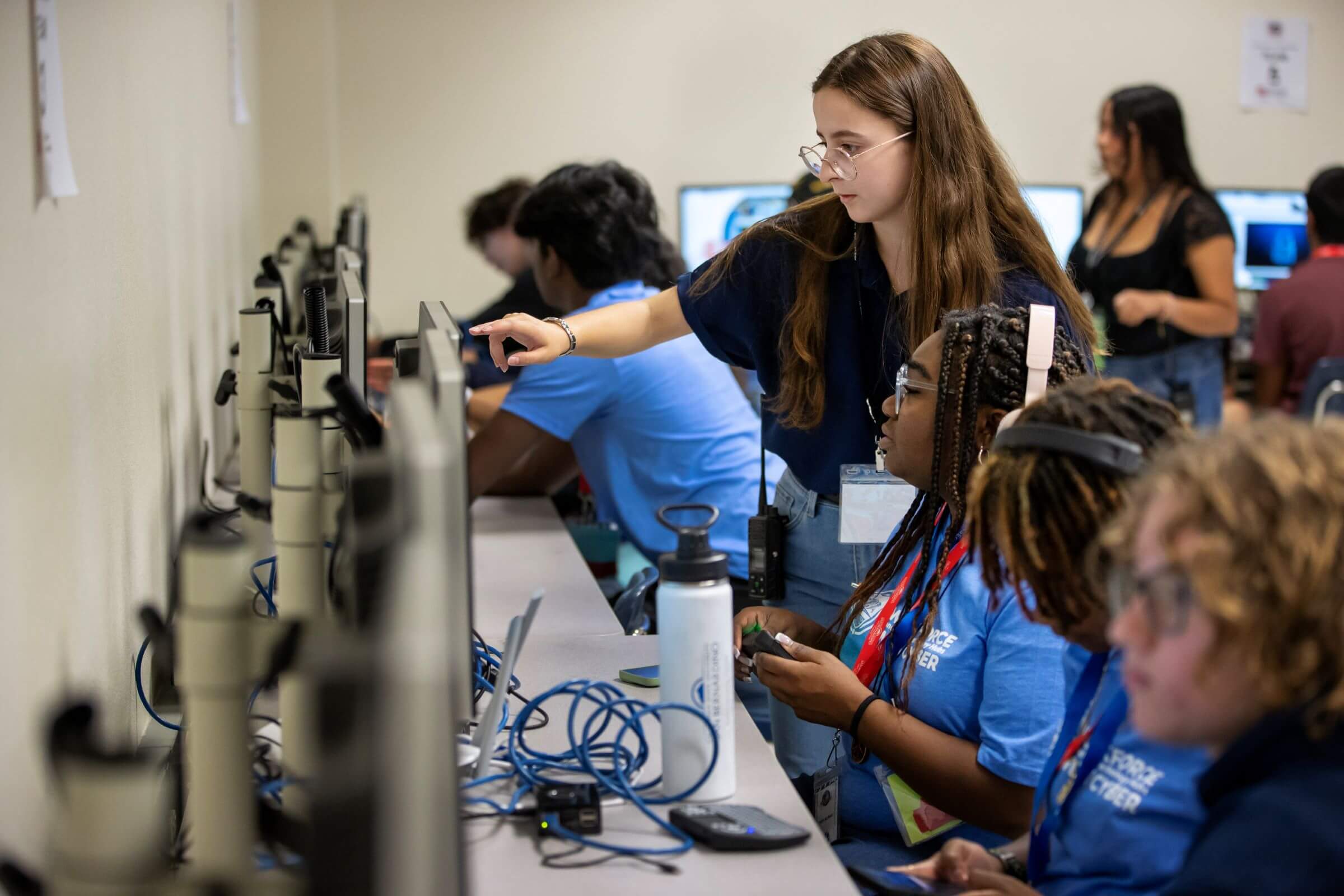 students at computers