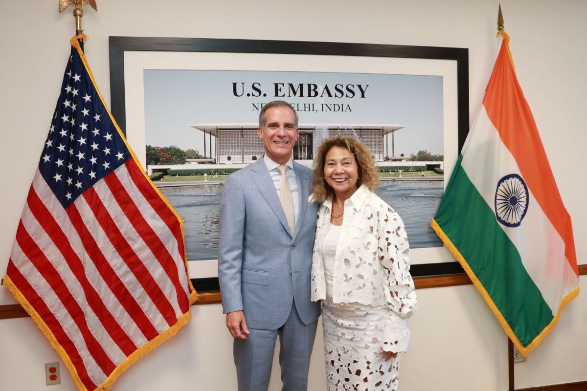 “In New Delhi, India for the International Career & College Counseling (IC3) Conference August 28-29, 2024, Chancellor García met with U.S. Ambassador Erik Garcetti to discuss the CSU’s vision for internationalization.