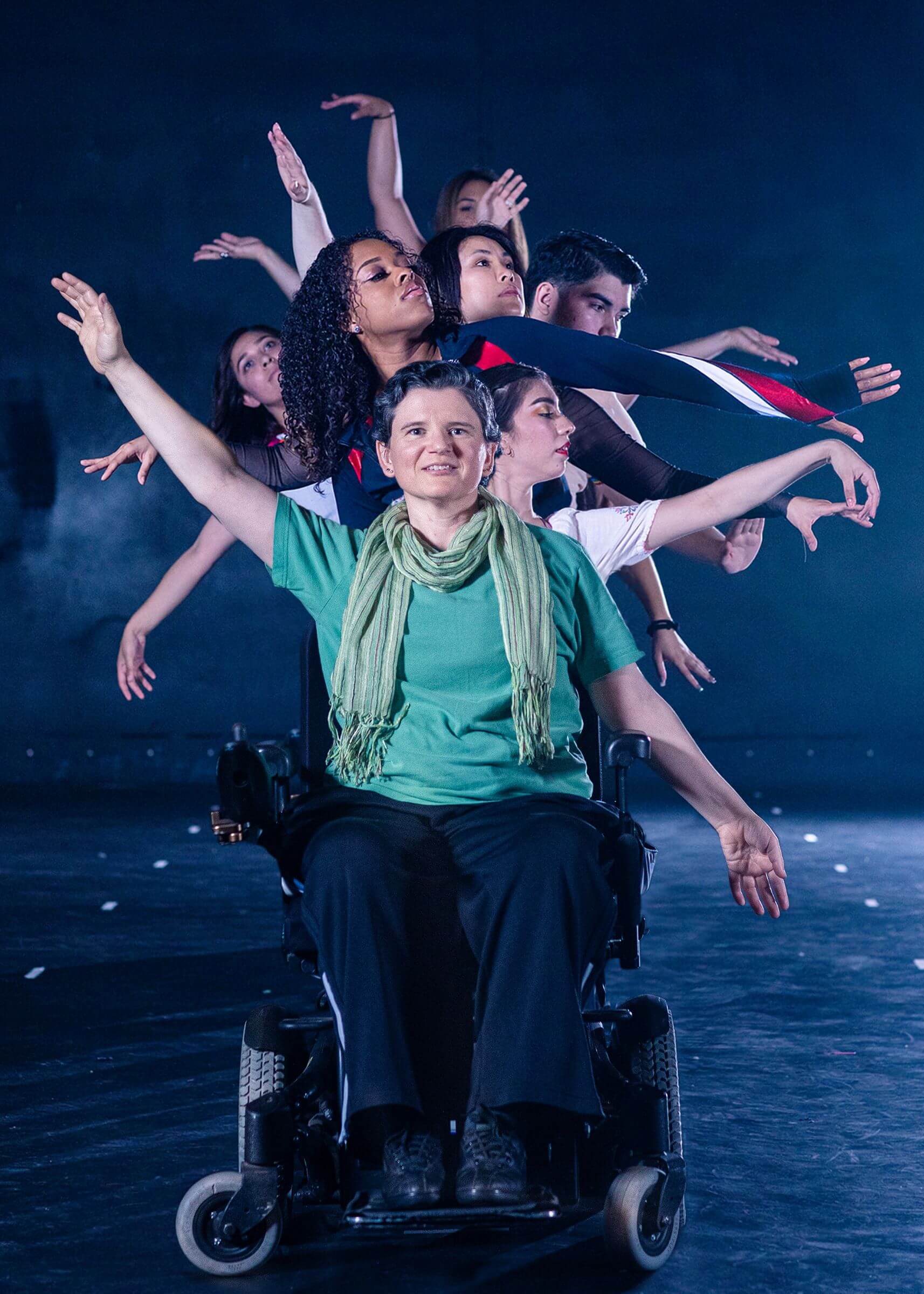 Dance performance including dancer in a wheelchair