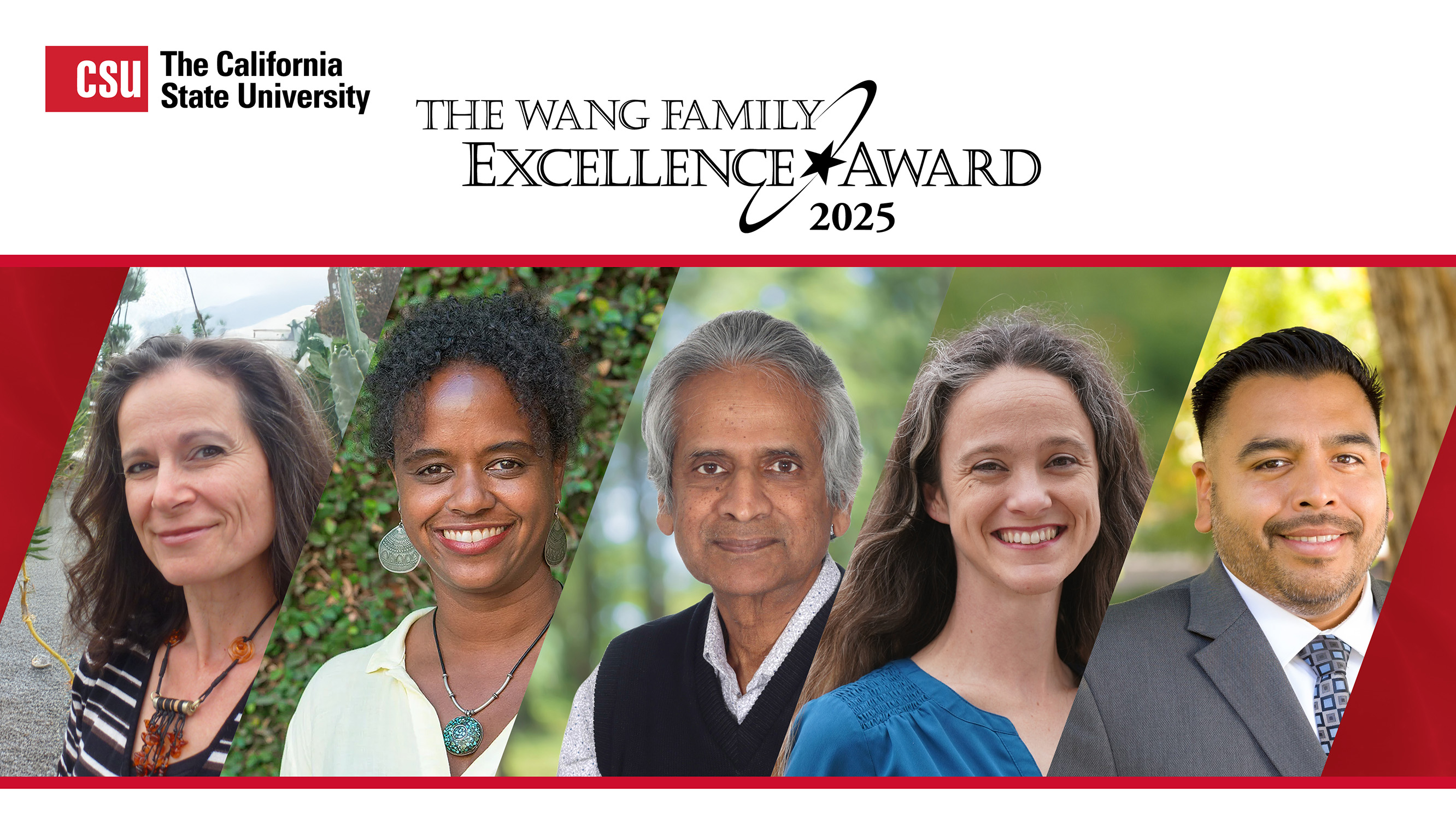 The profile images of the Wang Family Excellence Award honorees for 2025.