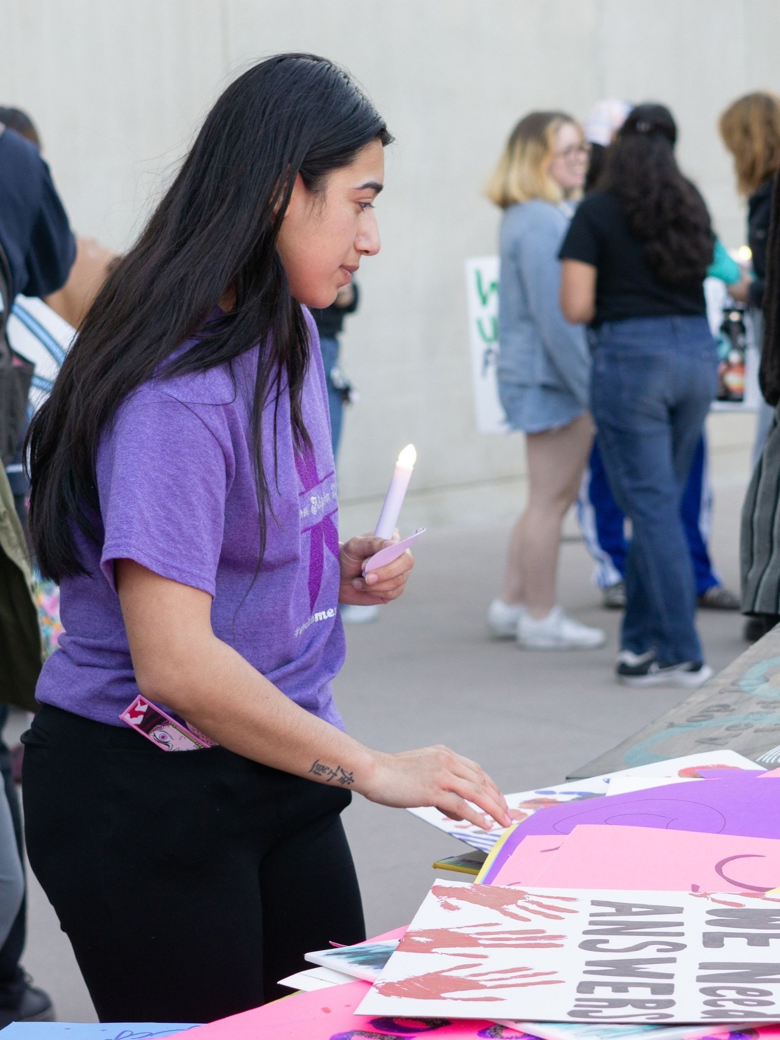 Staff at Fresno State resource table