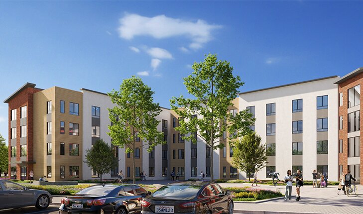 ​​​​A rendering of Fresno State's new affordable housing project