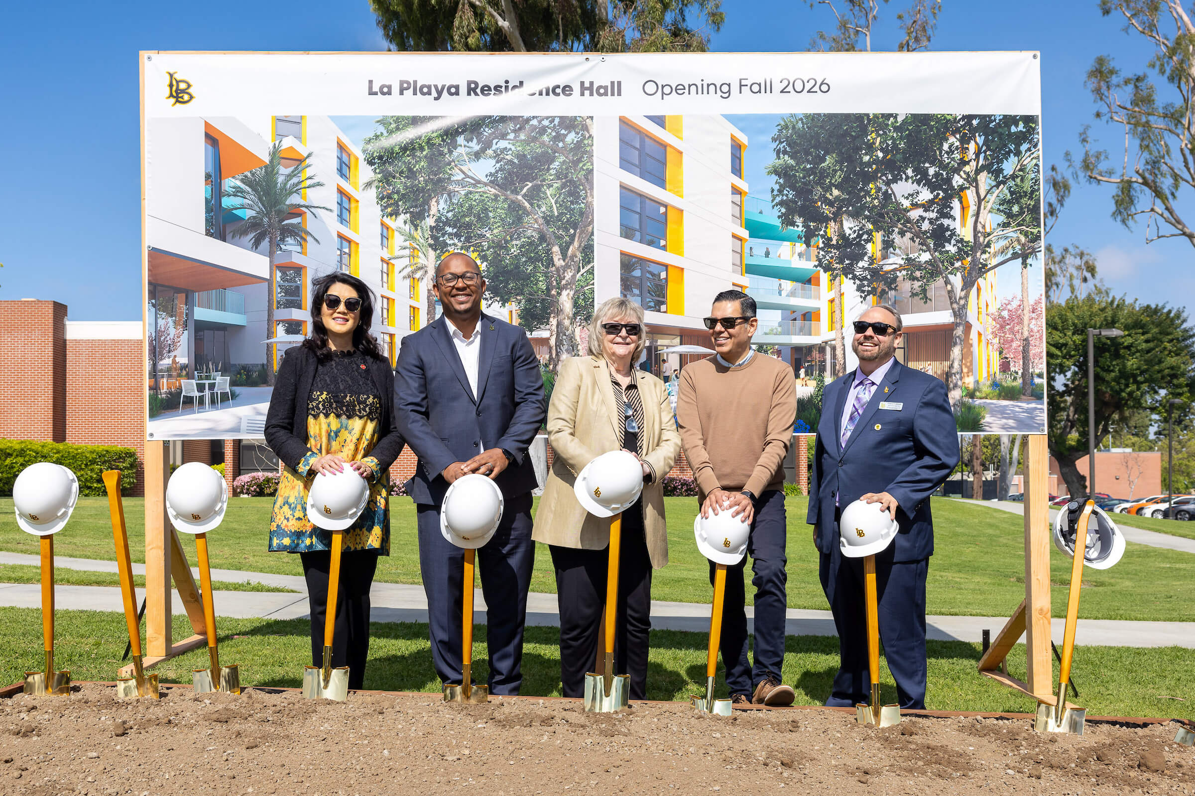 CSULB president and others at groundbreaking