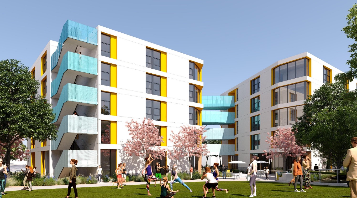 A rendering of CSULB's La Playa residence hall