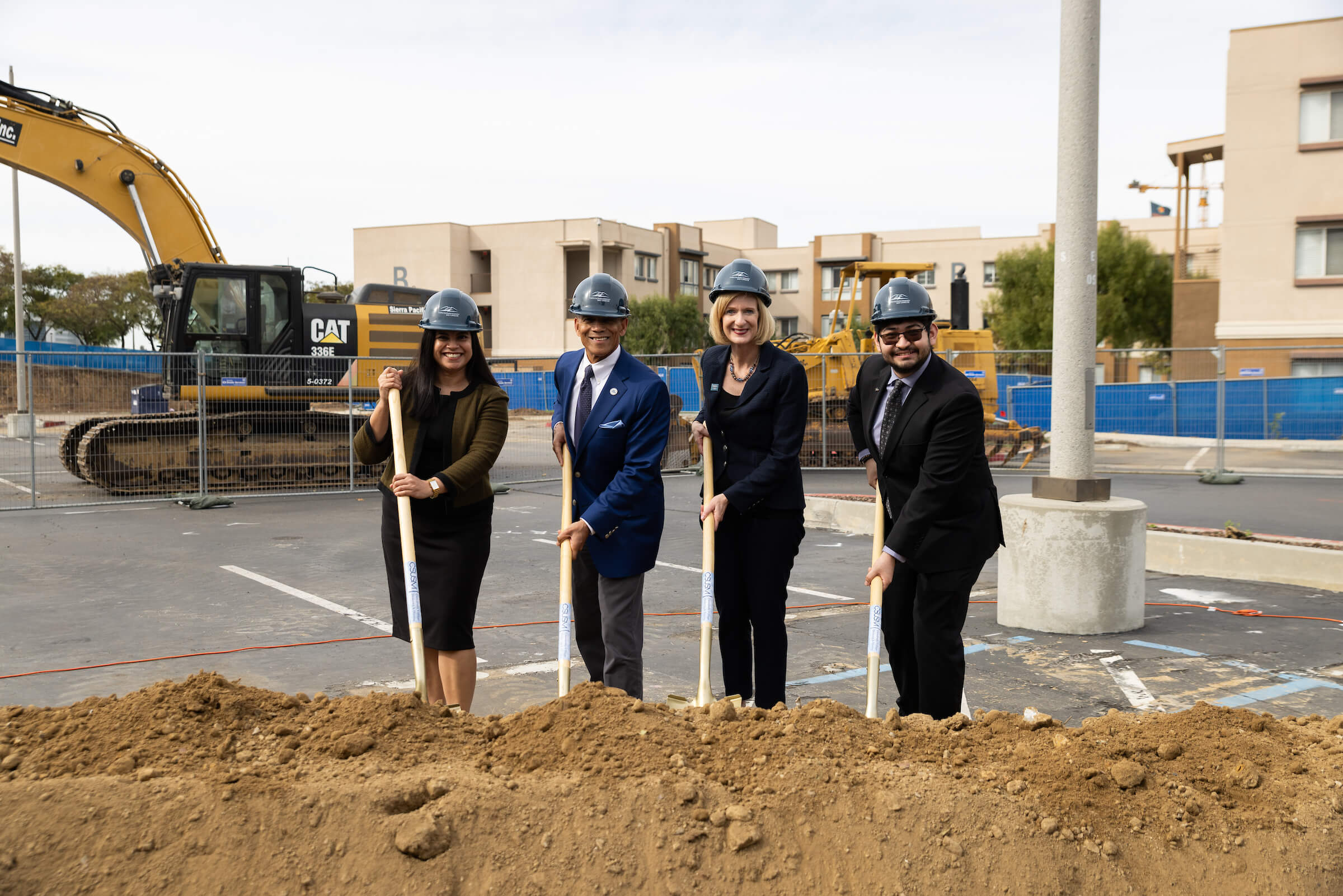 CSUSM president and others at groundbreaking