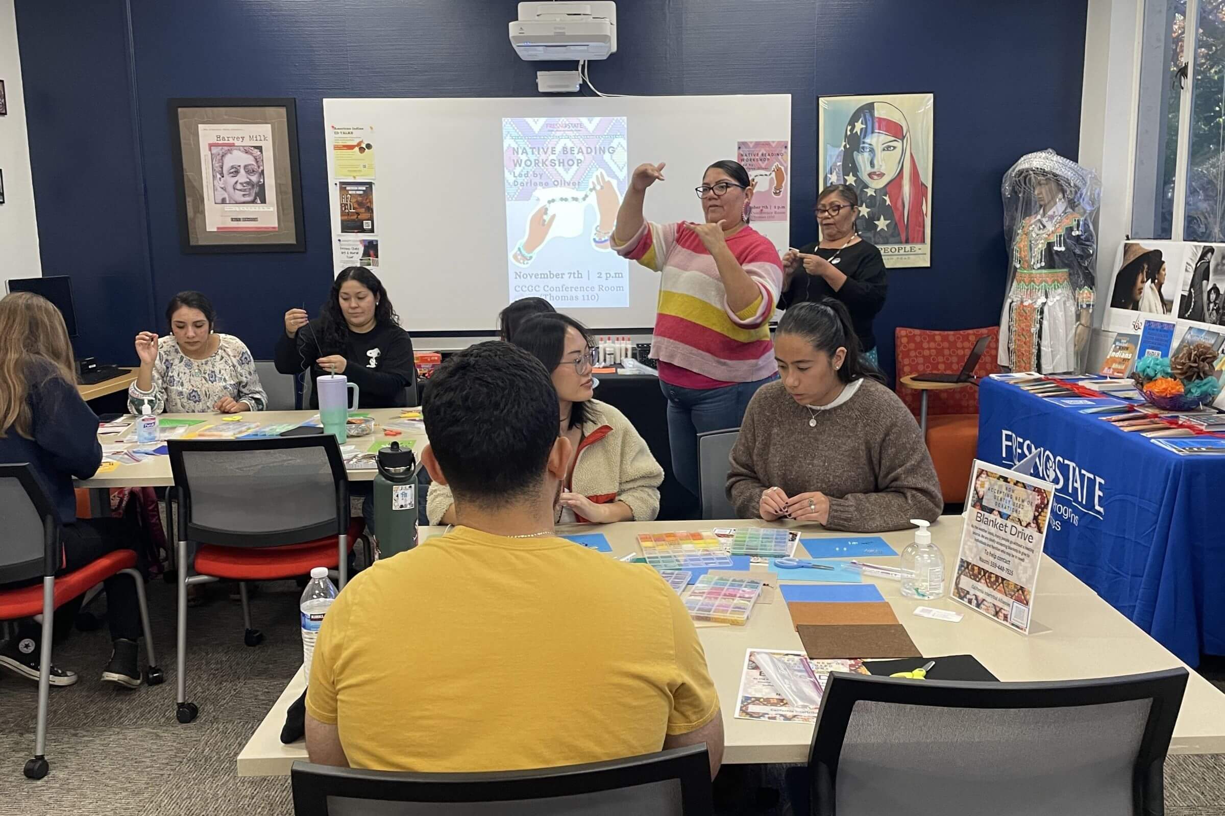 Darlene Oliver leads beading workshop