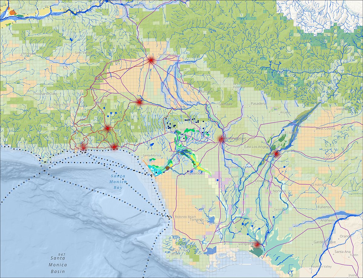 Map of Los Angeles Basin