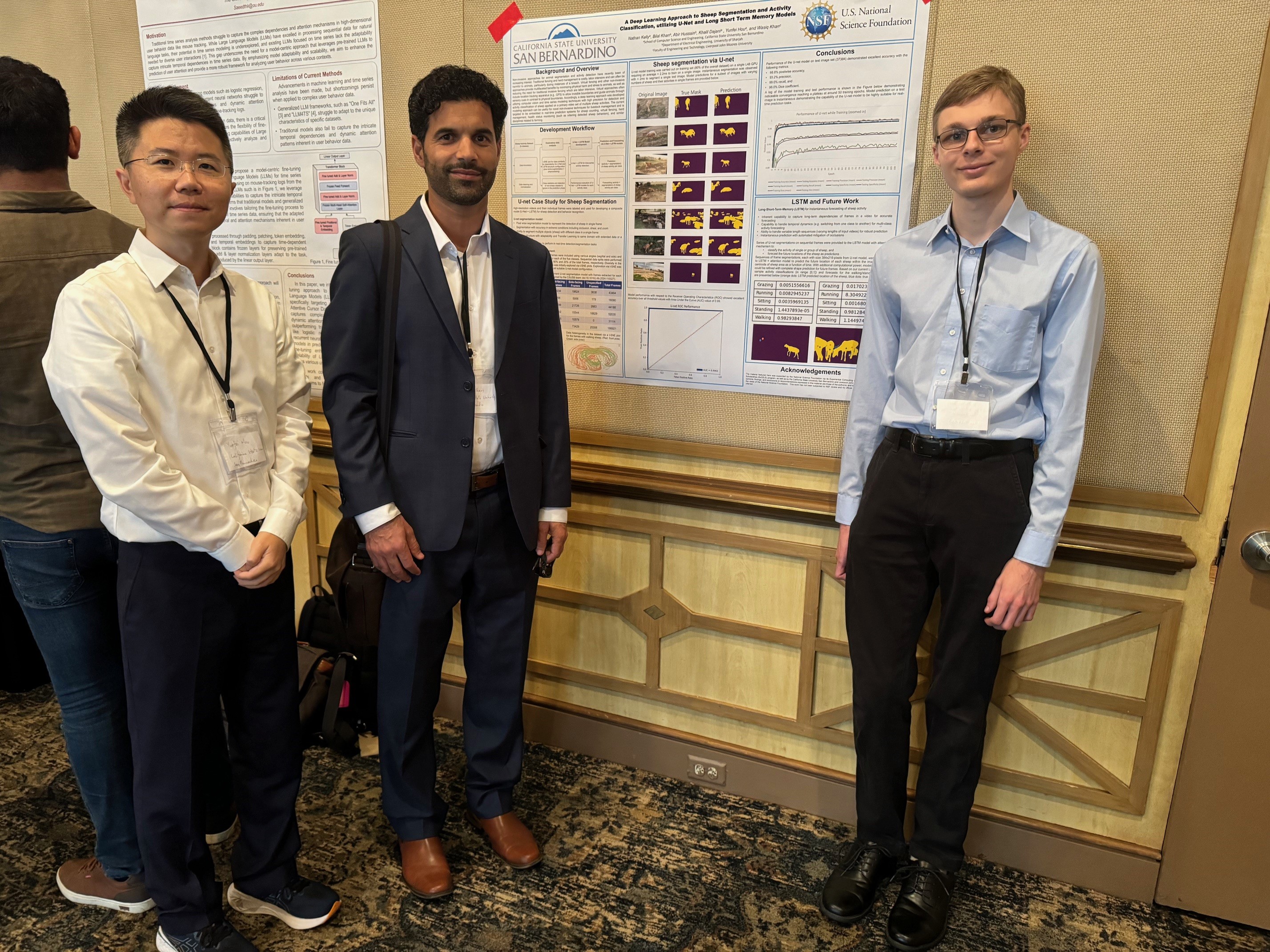 Students with Dr. Yunfei Hou, Dr. Bilal Khan, and Nathan Kelly