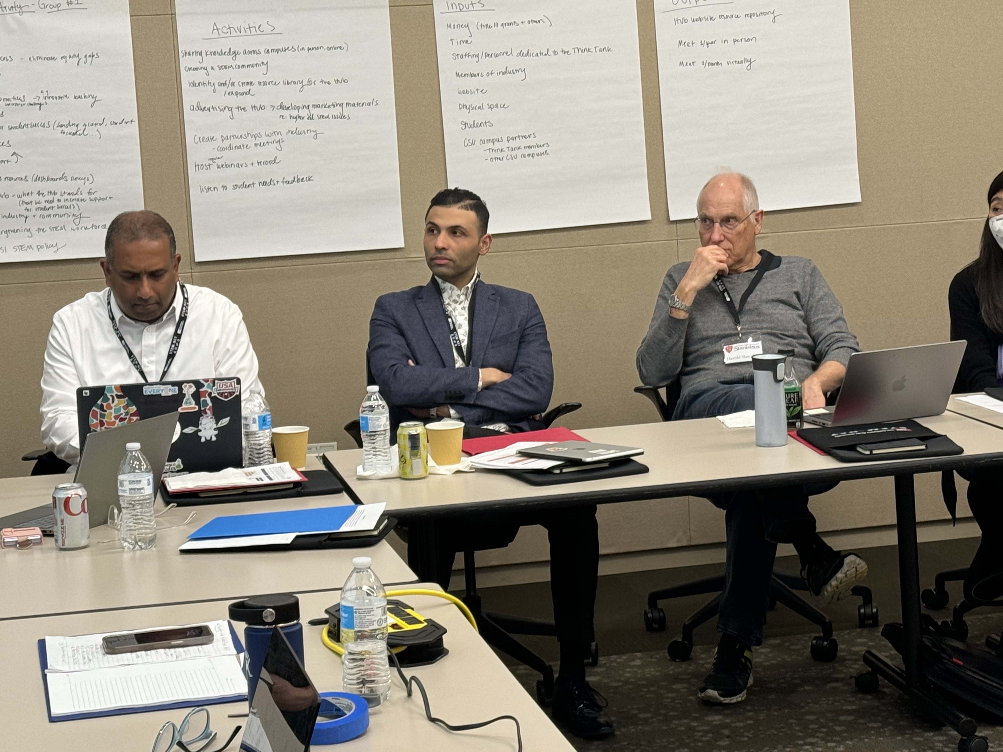 retreat attendees at a table